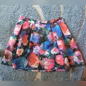 Express Multicolor Floral Skater Skirt, Women's M